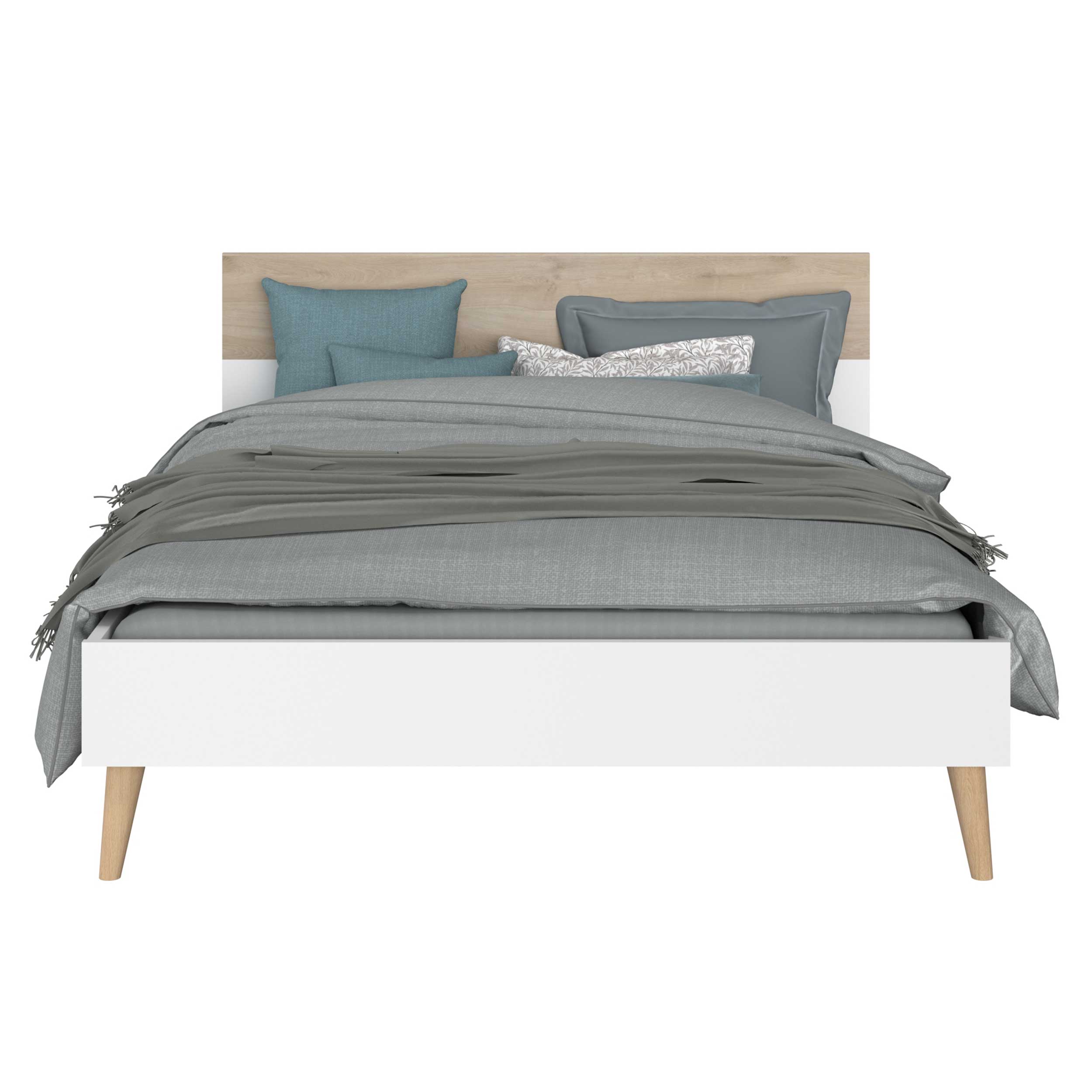 Lit double Hardy 160x200 - blanc/eik - Image 12