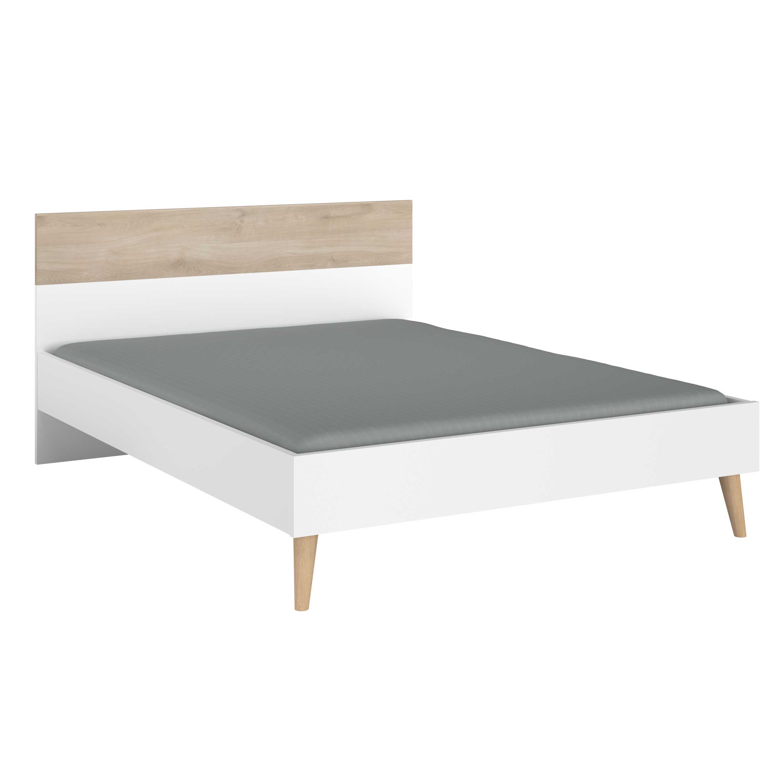 Lit double Hardy 160x200 - blanc/eik - Image 5