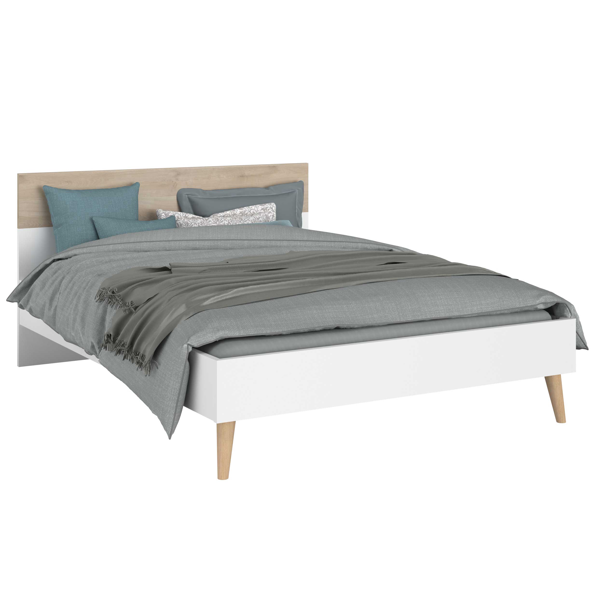 Lit double Hardy 160x200 - blanc/eik - Image 10