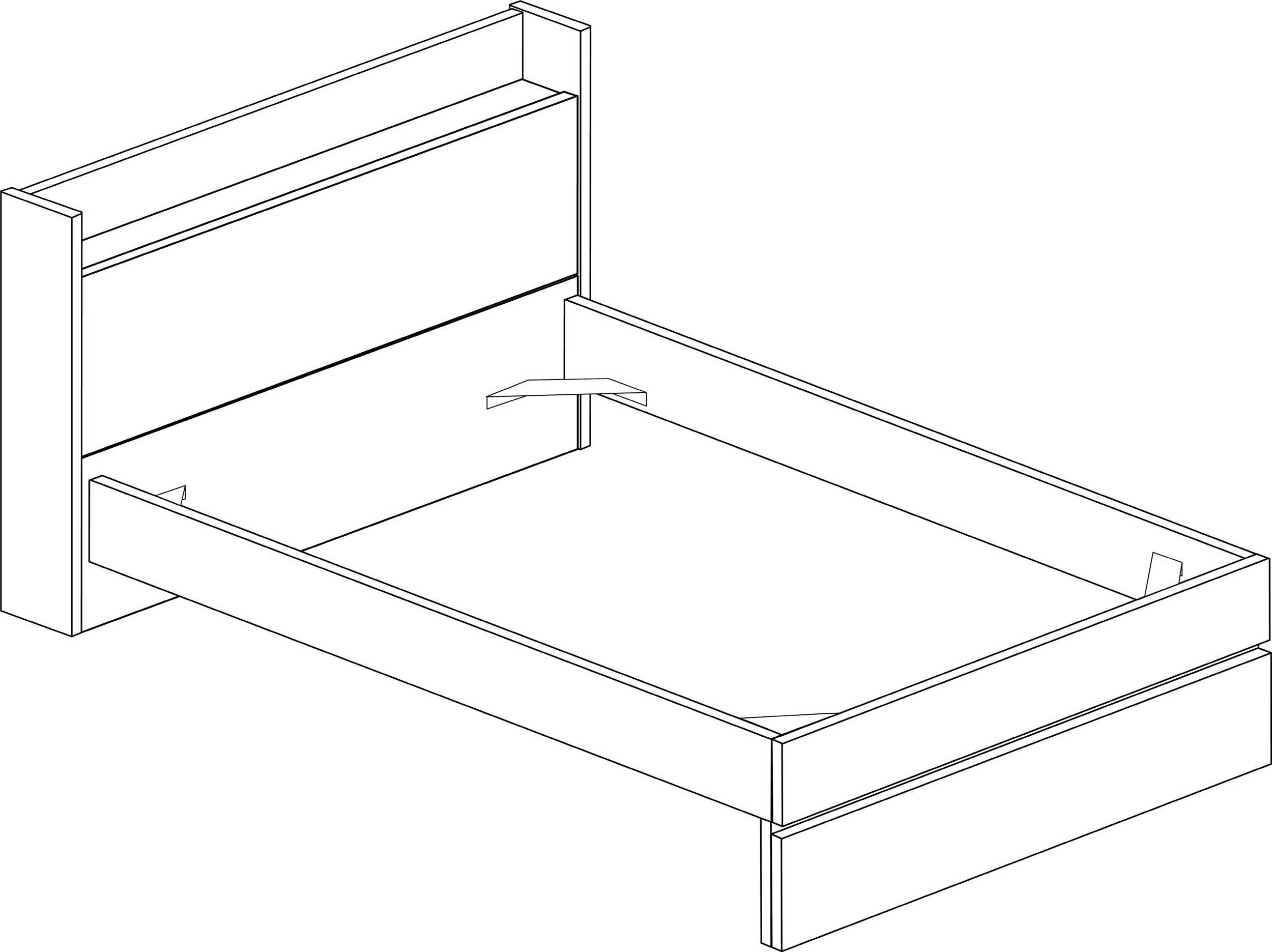 Lit double Sanna 160x200 - chêne clair/ noir - Image 2