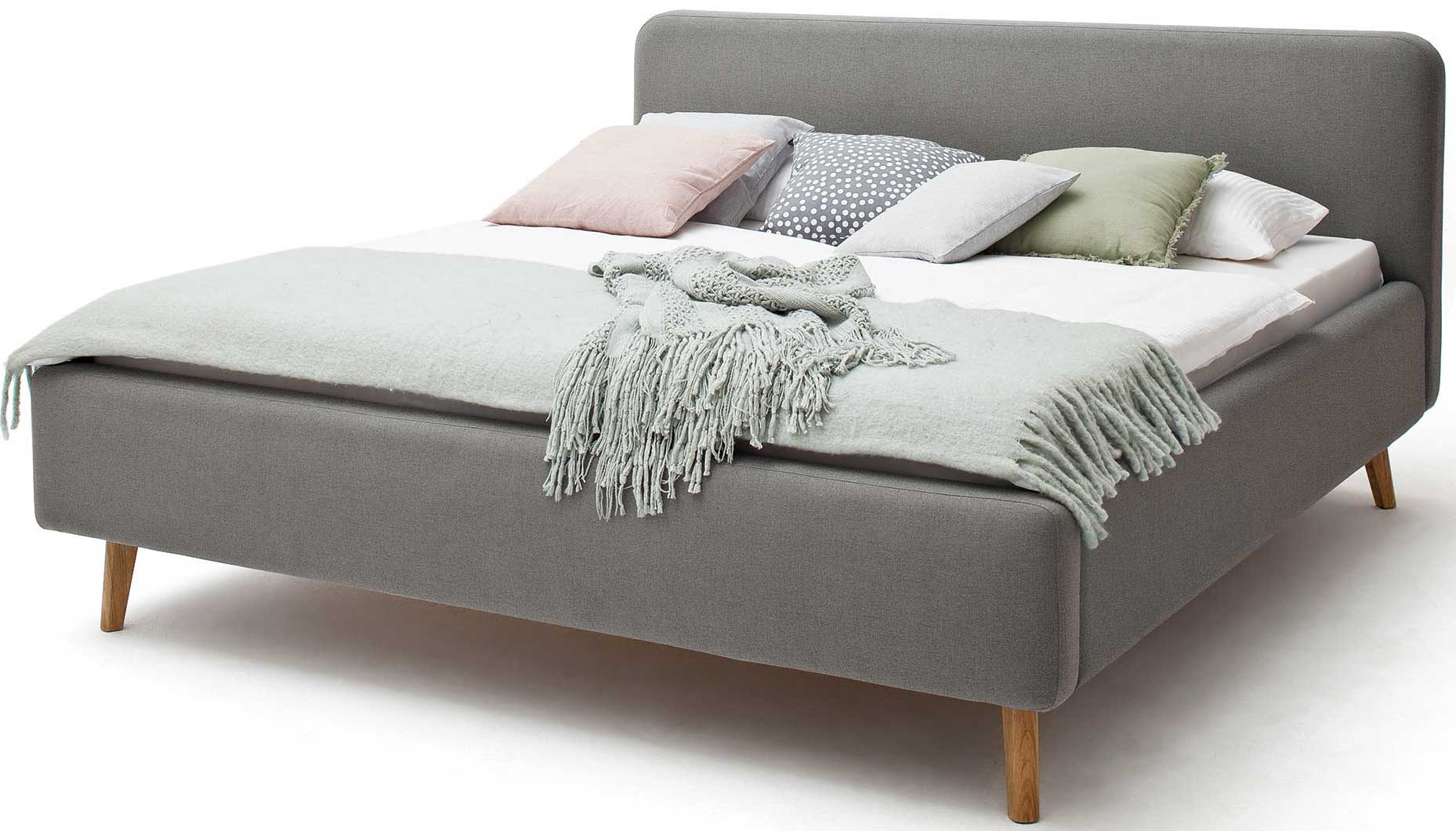 Lit en tissu Tony 180x200 - gris clair - Image 2