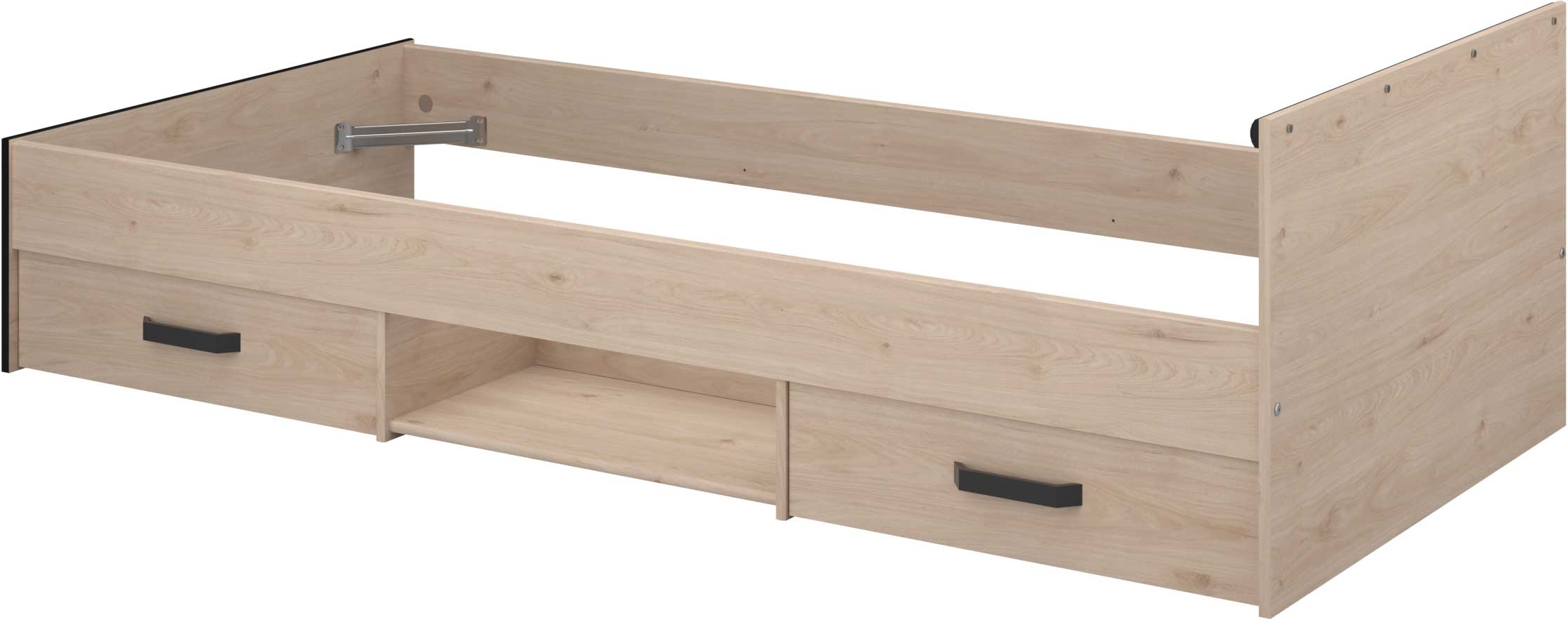 Lit enfant Alma 90x200 avec espace de rangement - décor chêne - Image 4