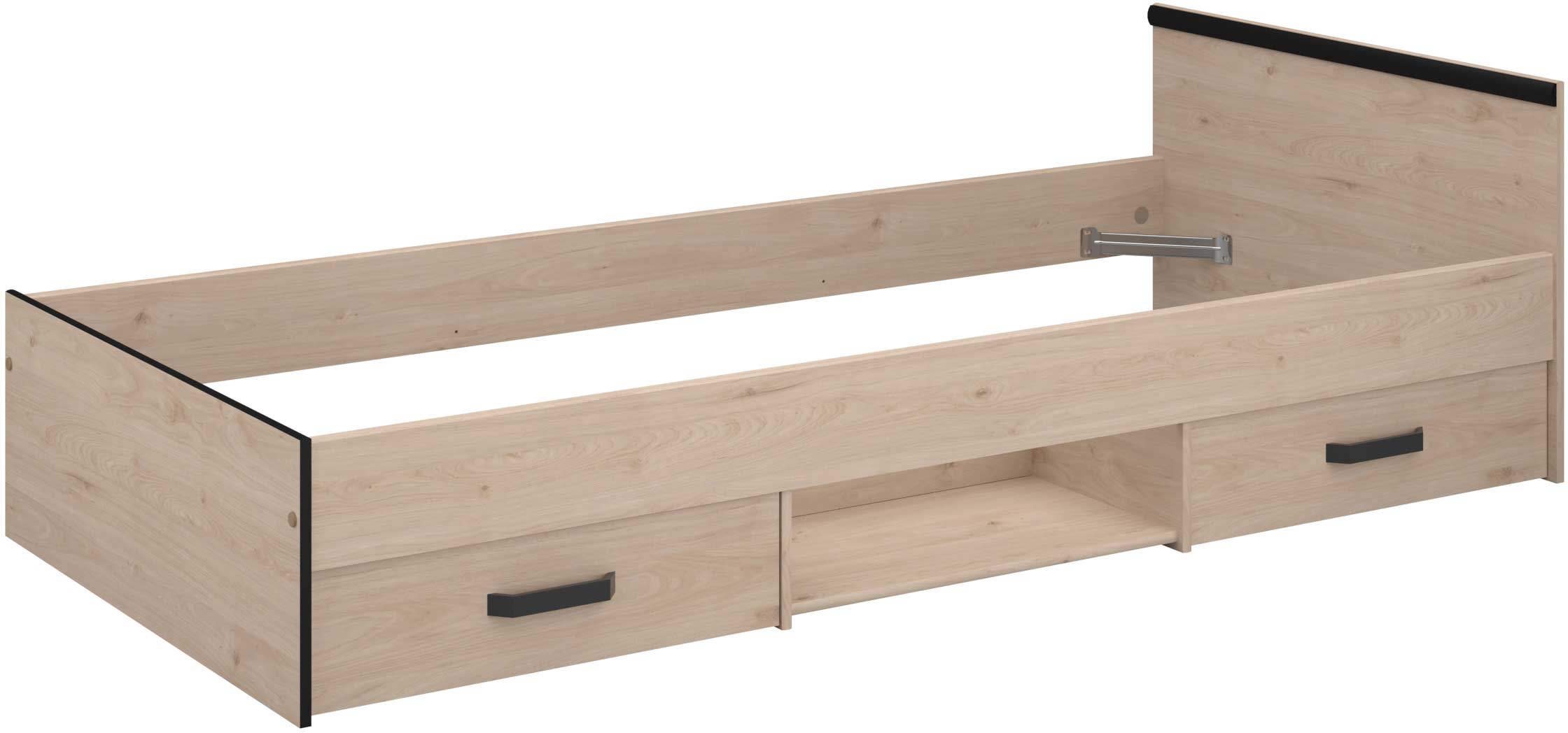 Lit enfant Alma 90x200 avec espace de rangement - décor chêne - Image 8