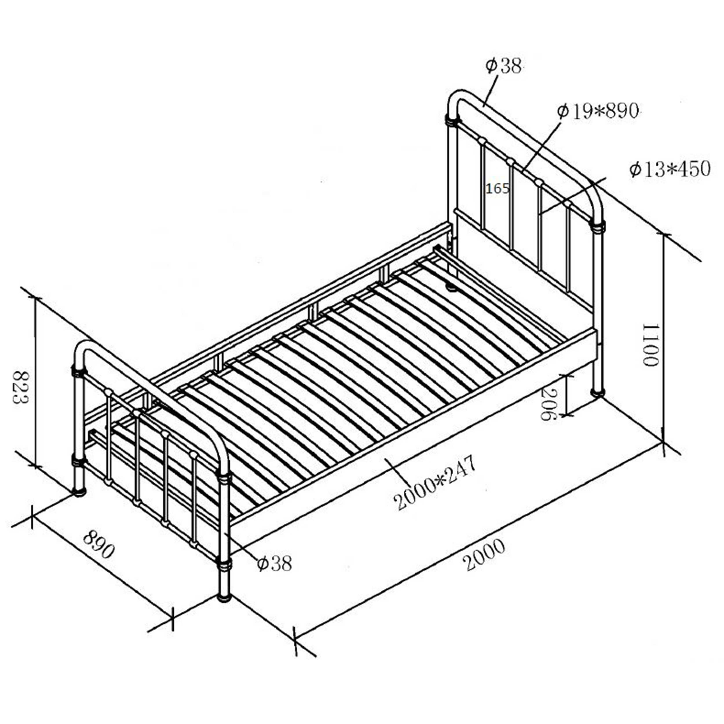 Lit enfant New York 90x200cm métal - bleu - Image 2
