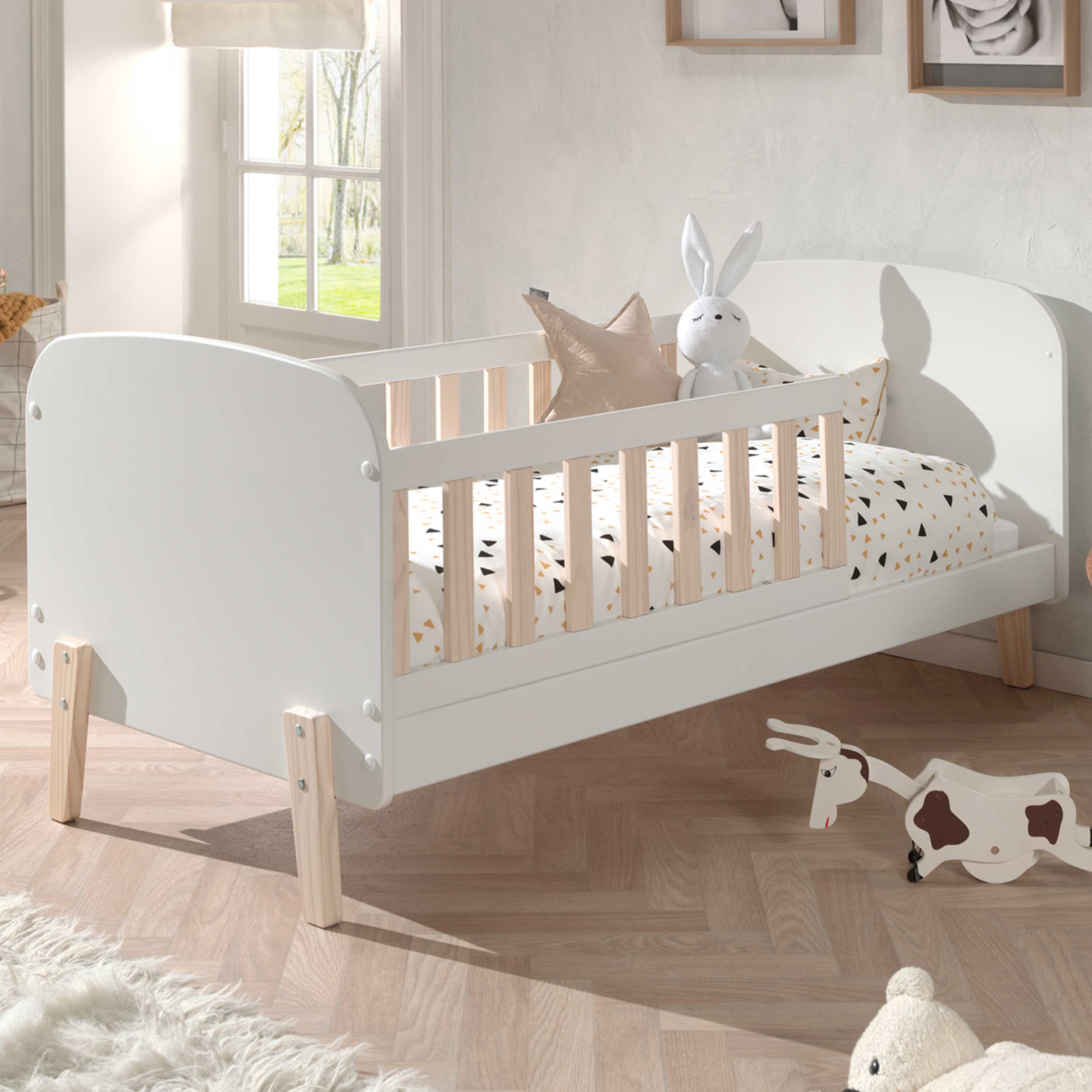 Lit junior Kiddy 70x140cm - blanc/bois - Image 1