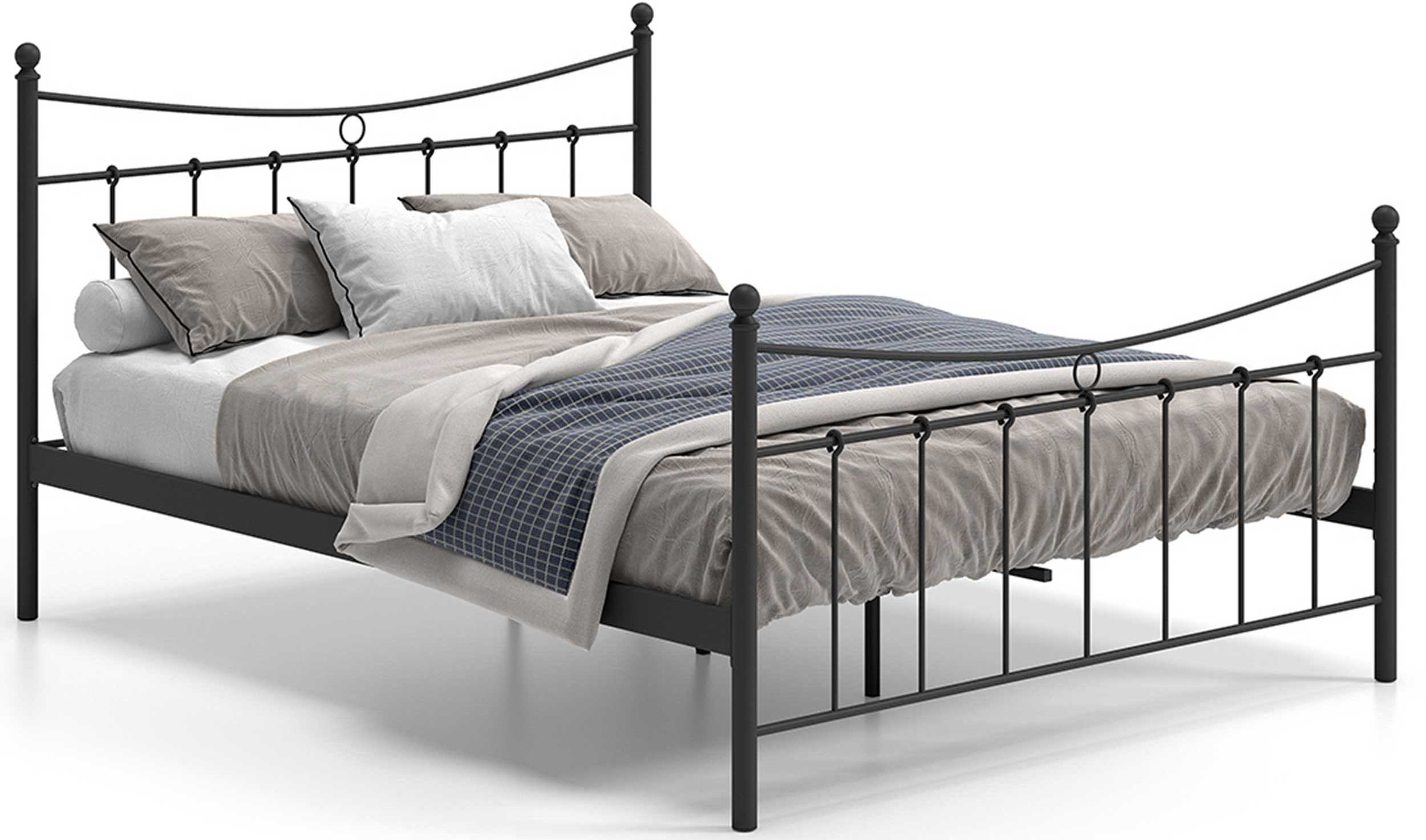 Lit Liza 160x200 avec sommier à lattes - noir - Image 3