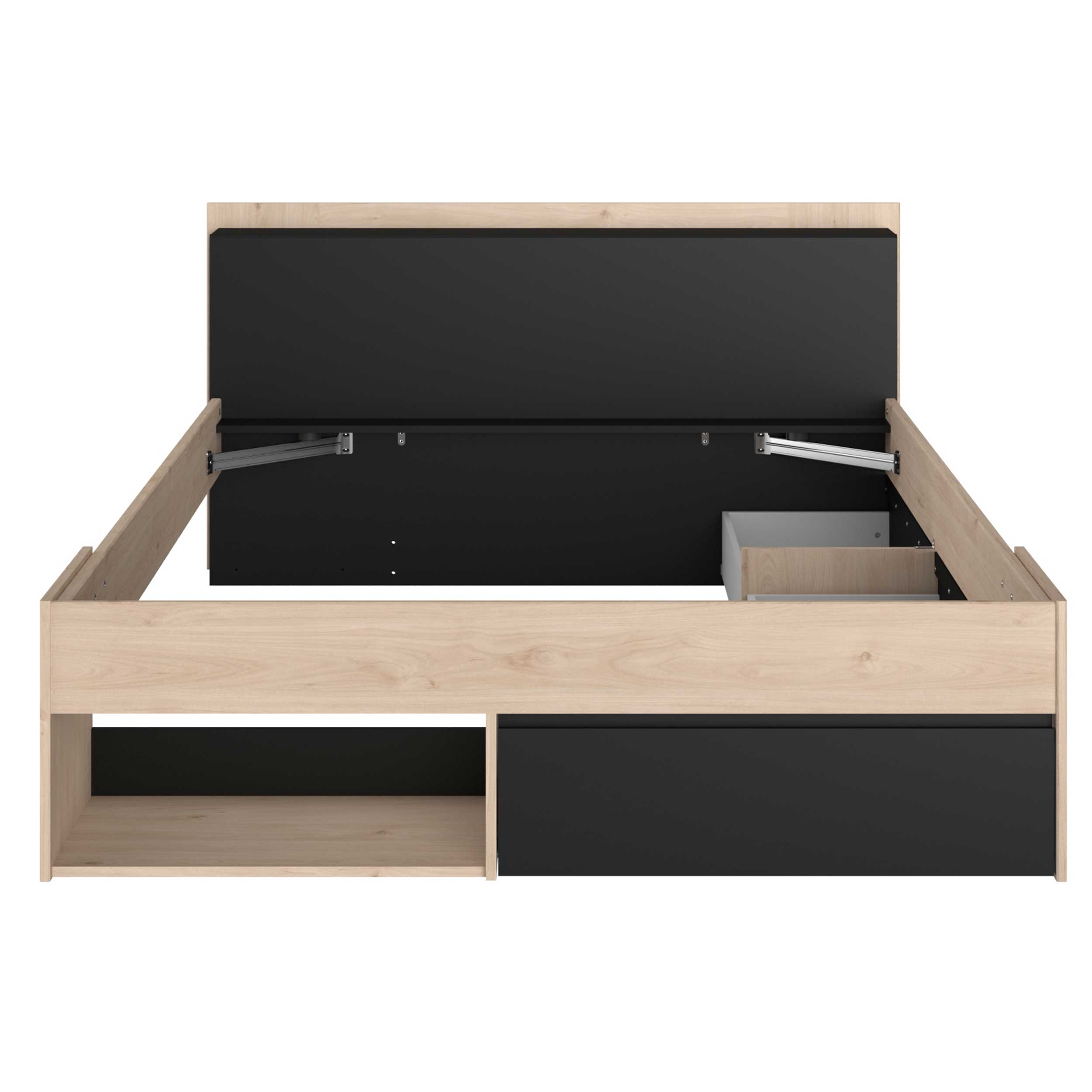 Lit Marseille 140x190/200cm avec tiroirs - noir - Image 3