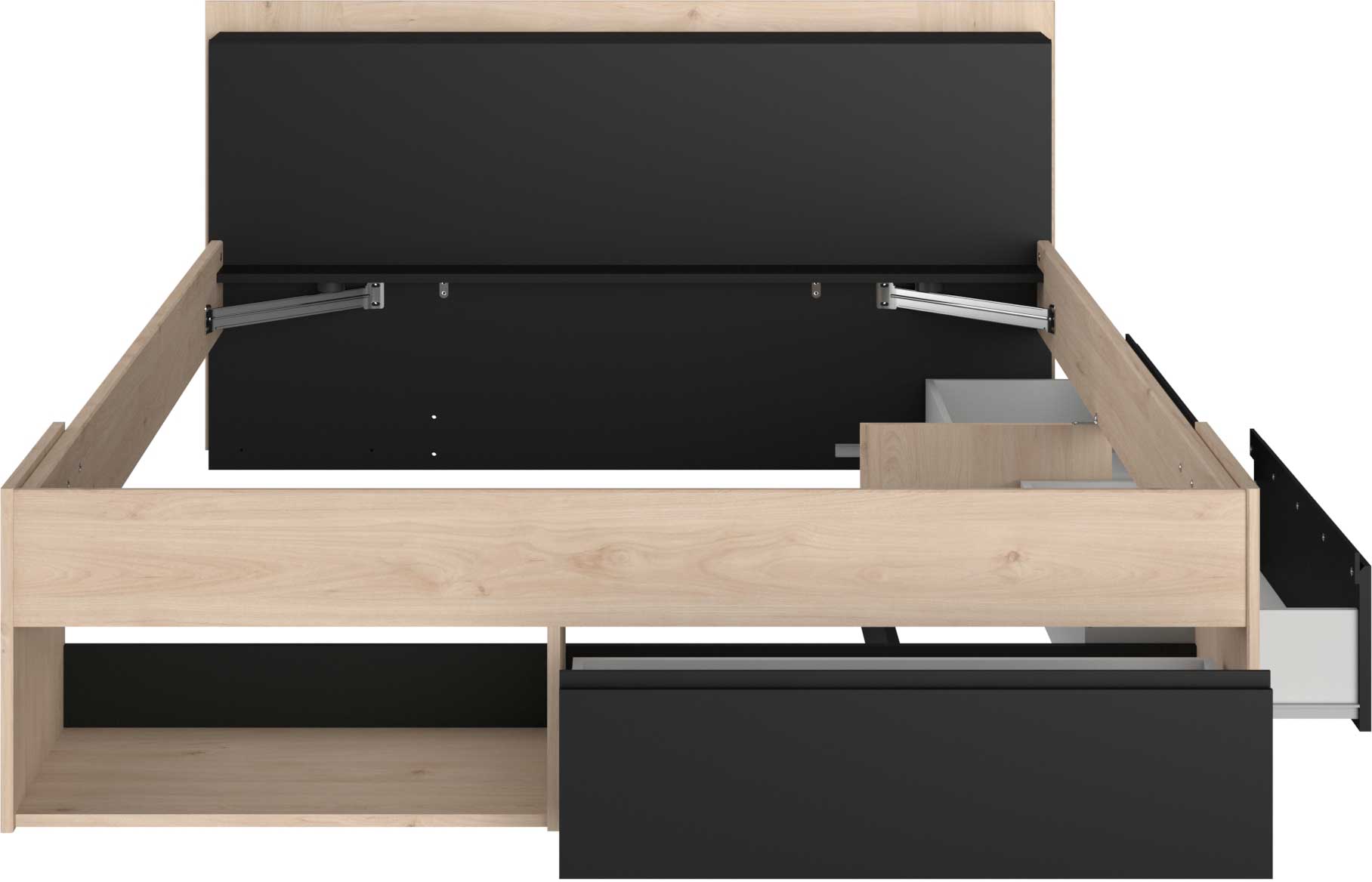 Lit Marseille 160x200cm - chêne/noir - Image 4