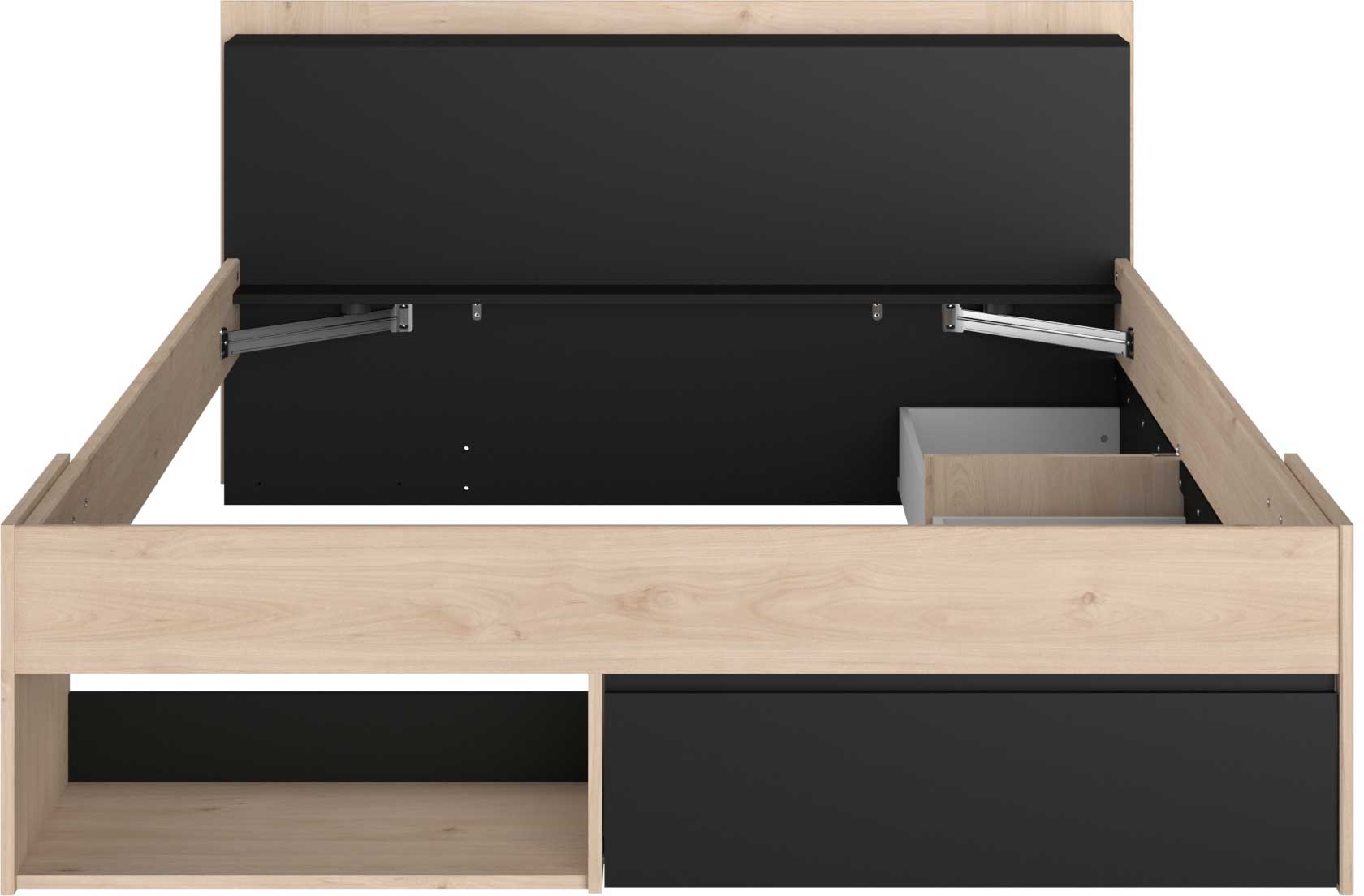 Lit Marseille 160x200cm - chêne/noir - Image 7