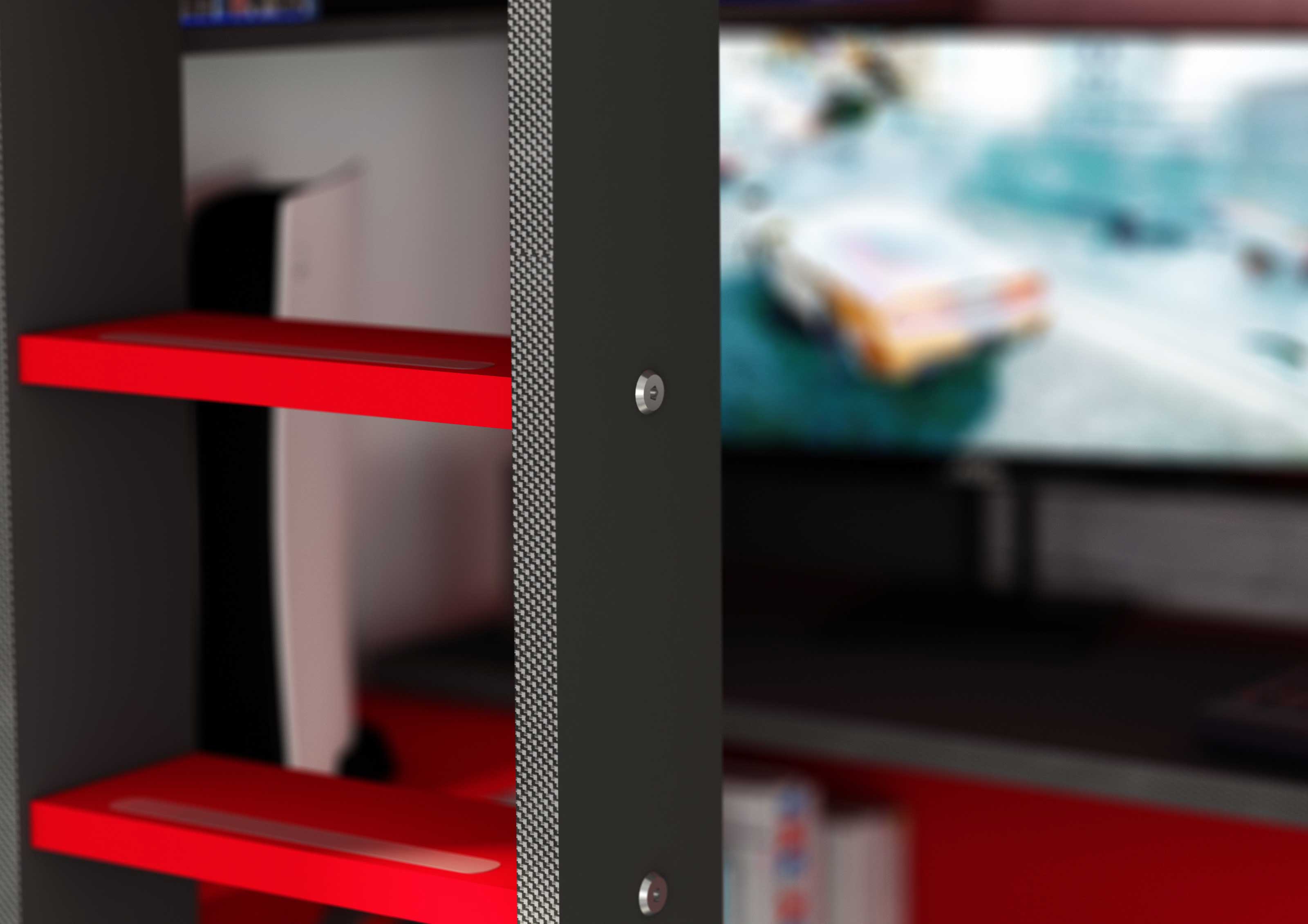 Lit mezzanine avec bureau Graham 90x200cm - anthracite/rouge - Image 7