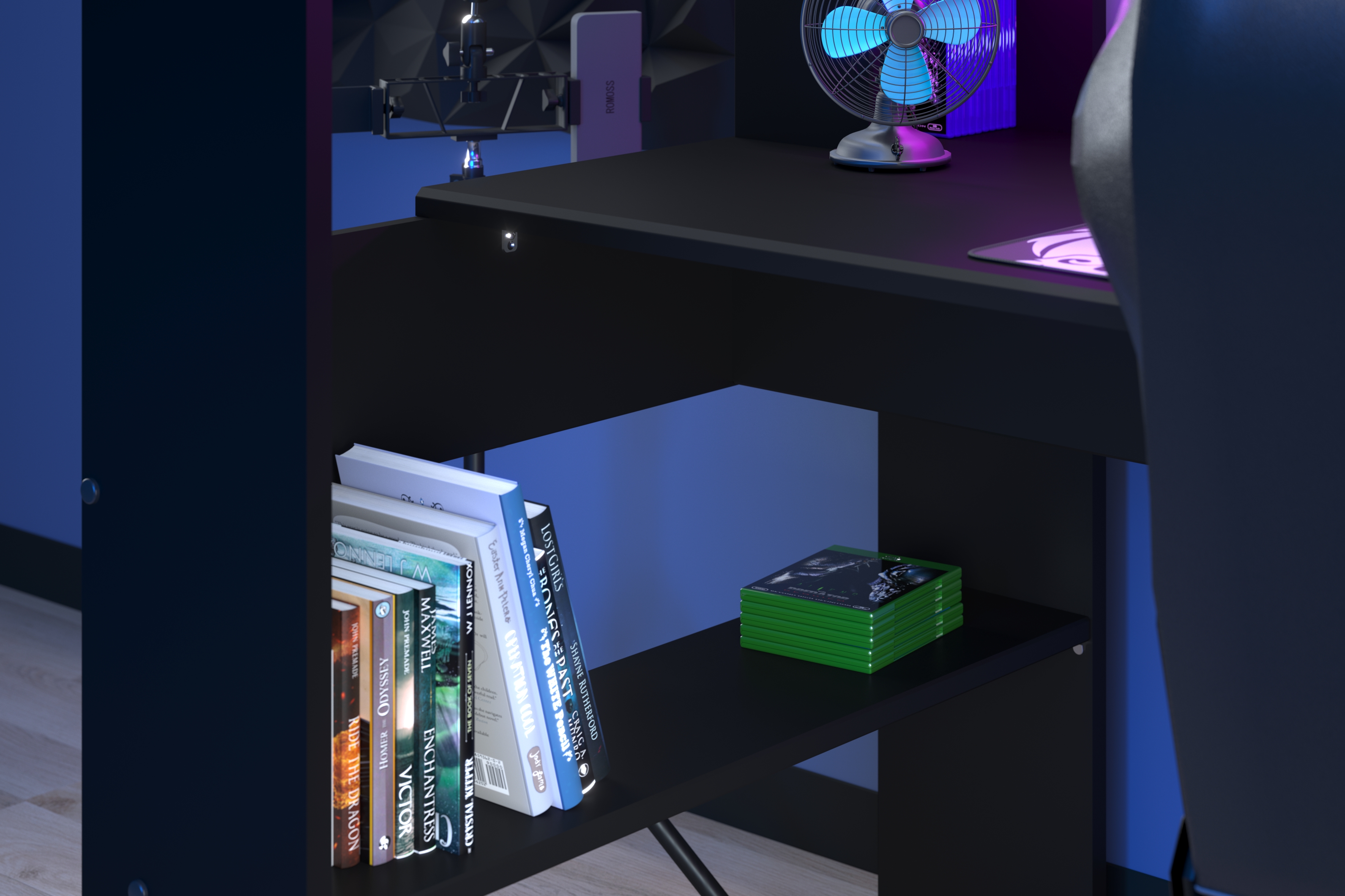 Lit mezzanine avec bureau Raider 90x200cm - noir - Image 6