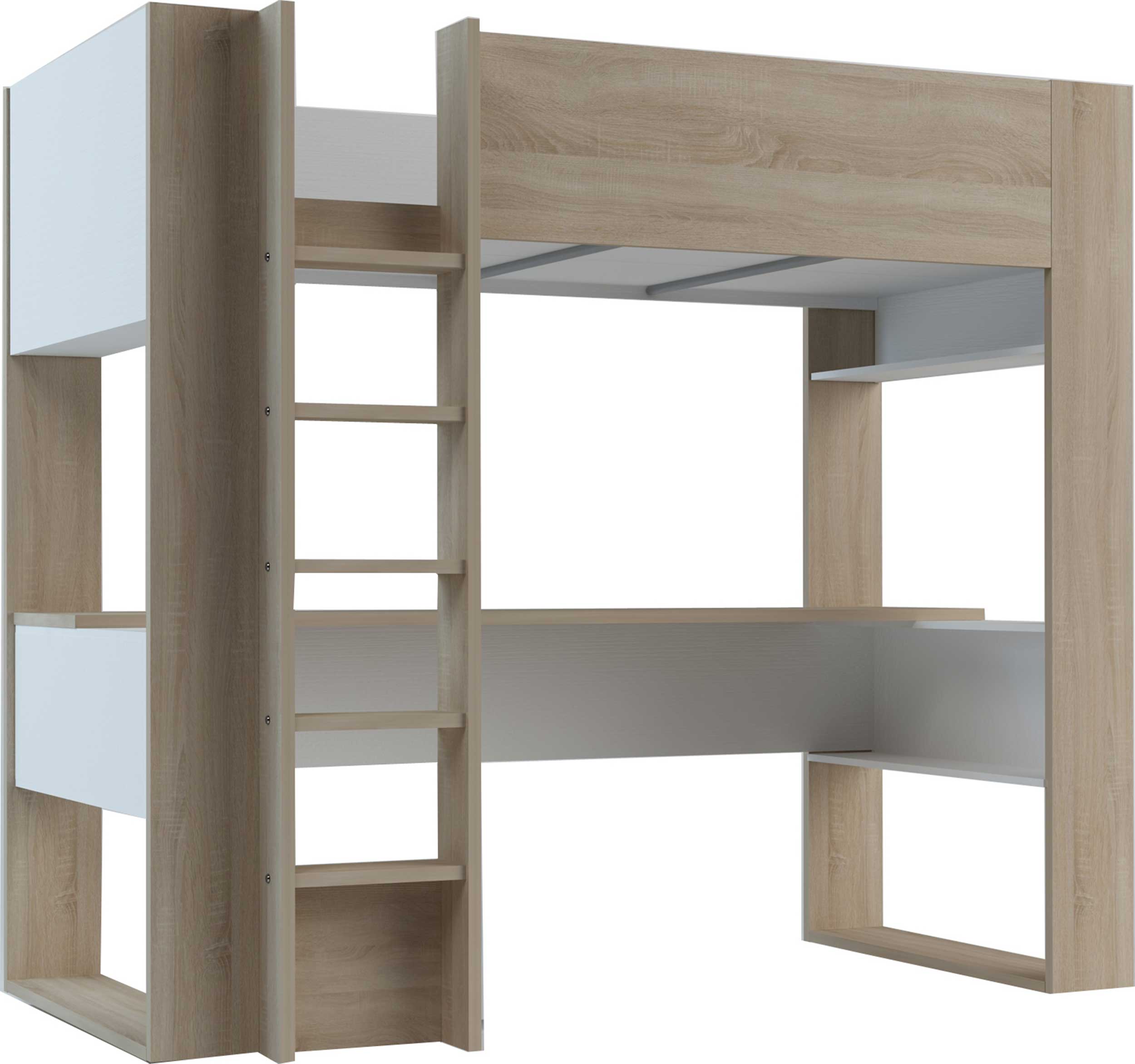 Lit mezzanine Beau avec bureau - blanc - Image 5