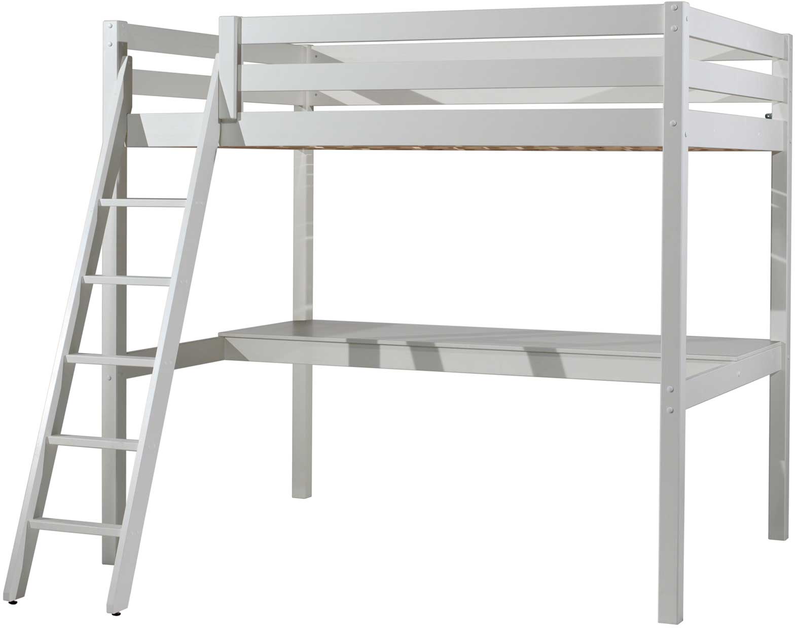 Lit mezzanine Claire 140 x 200cm avec bureau - blanc - Image 7