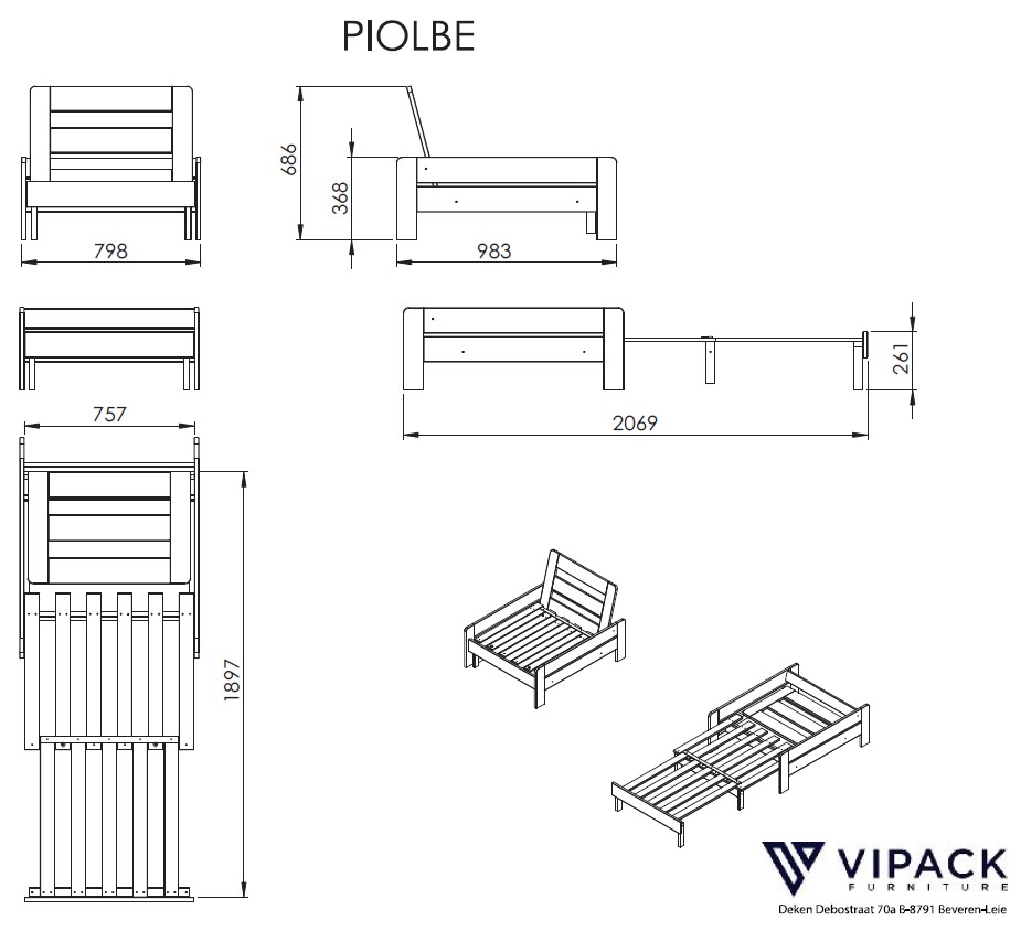 Lit mezzanine Claire 140x200 avec canapé-lit et chiffonnier - blanc - Image 4