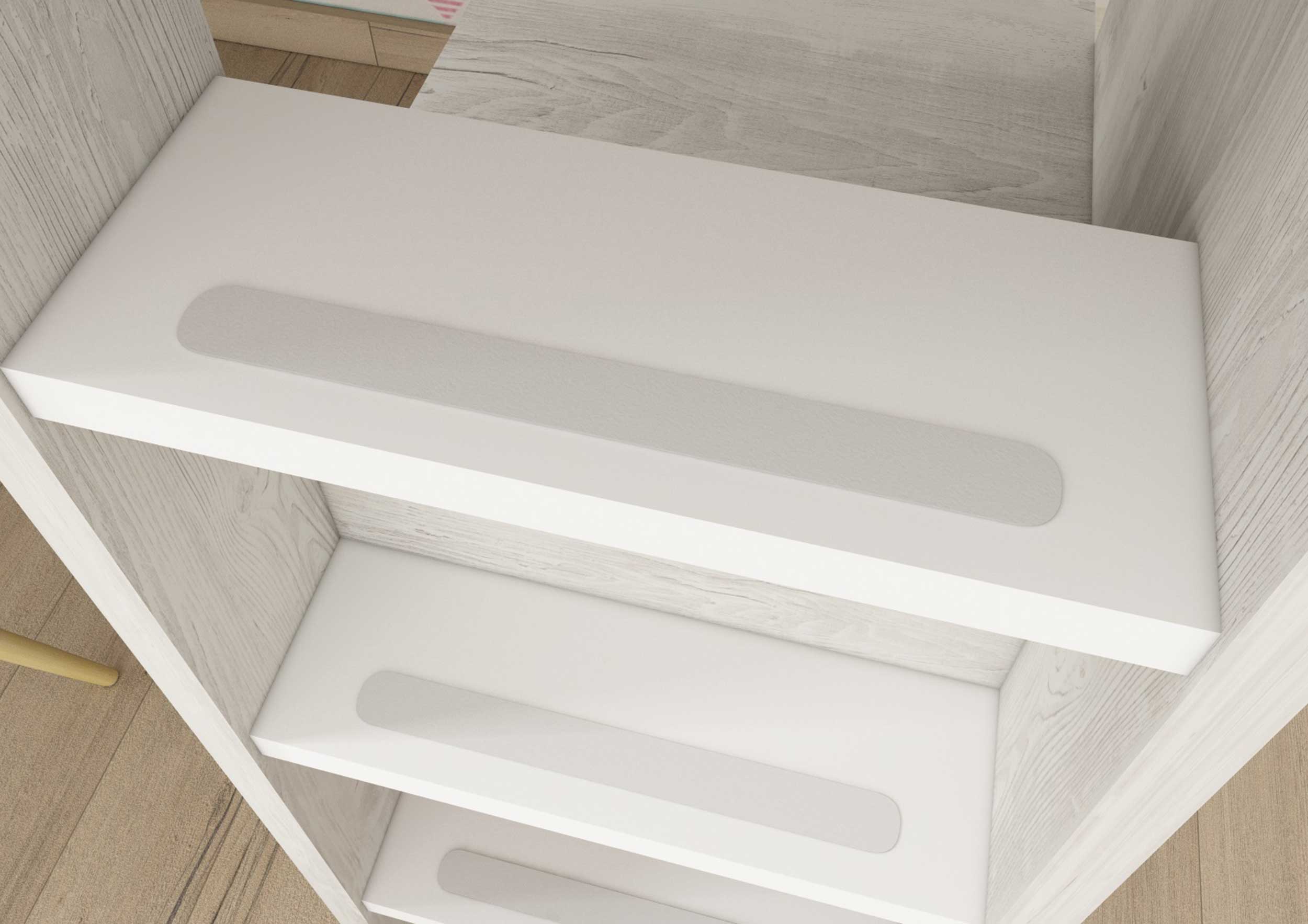 Lit mezzanine Jet avec bureau et armoire 90x200cm - blanc - Image 6