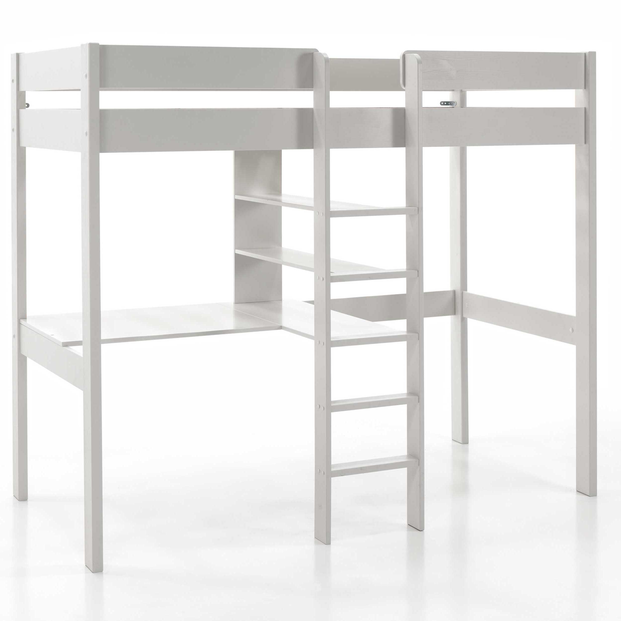 Lit mezzanine Lena avec bureau - blanc - Image 2