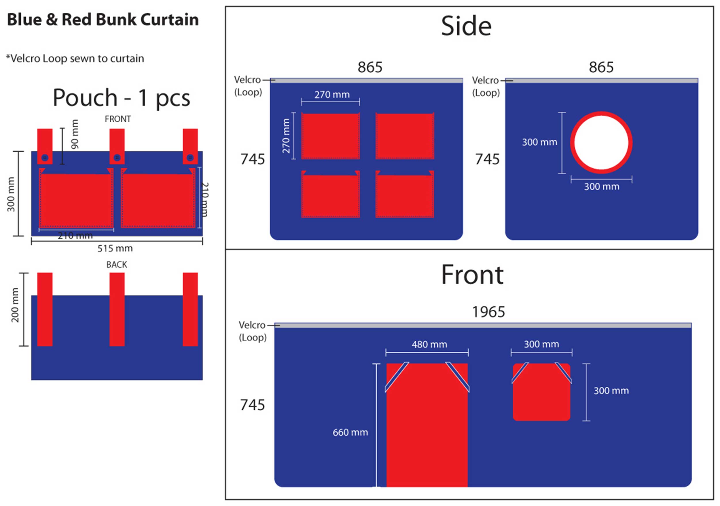 Lit mi-hauteur Astrid avec toboggan & tente de lit Domino - bois de pin - Image 2