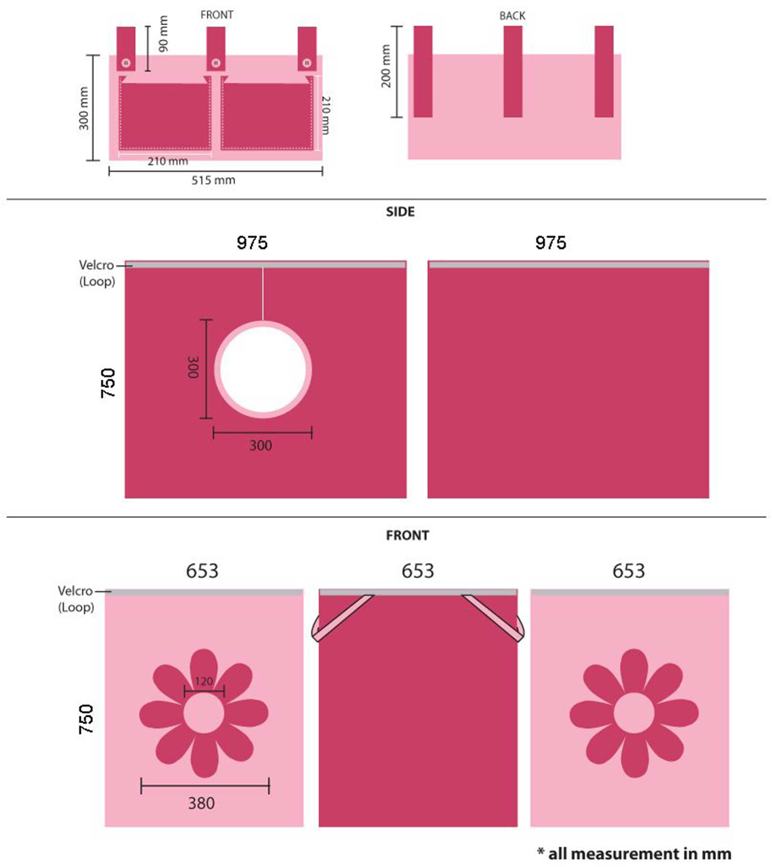 Lit mi-hauteur Astrid blanc avec toboggan - tente fleurs - Image 2
