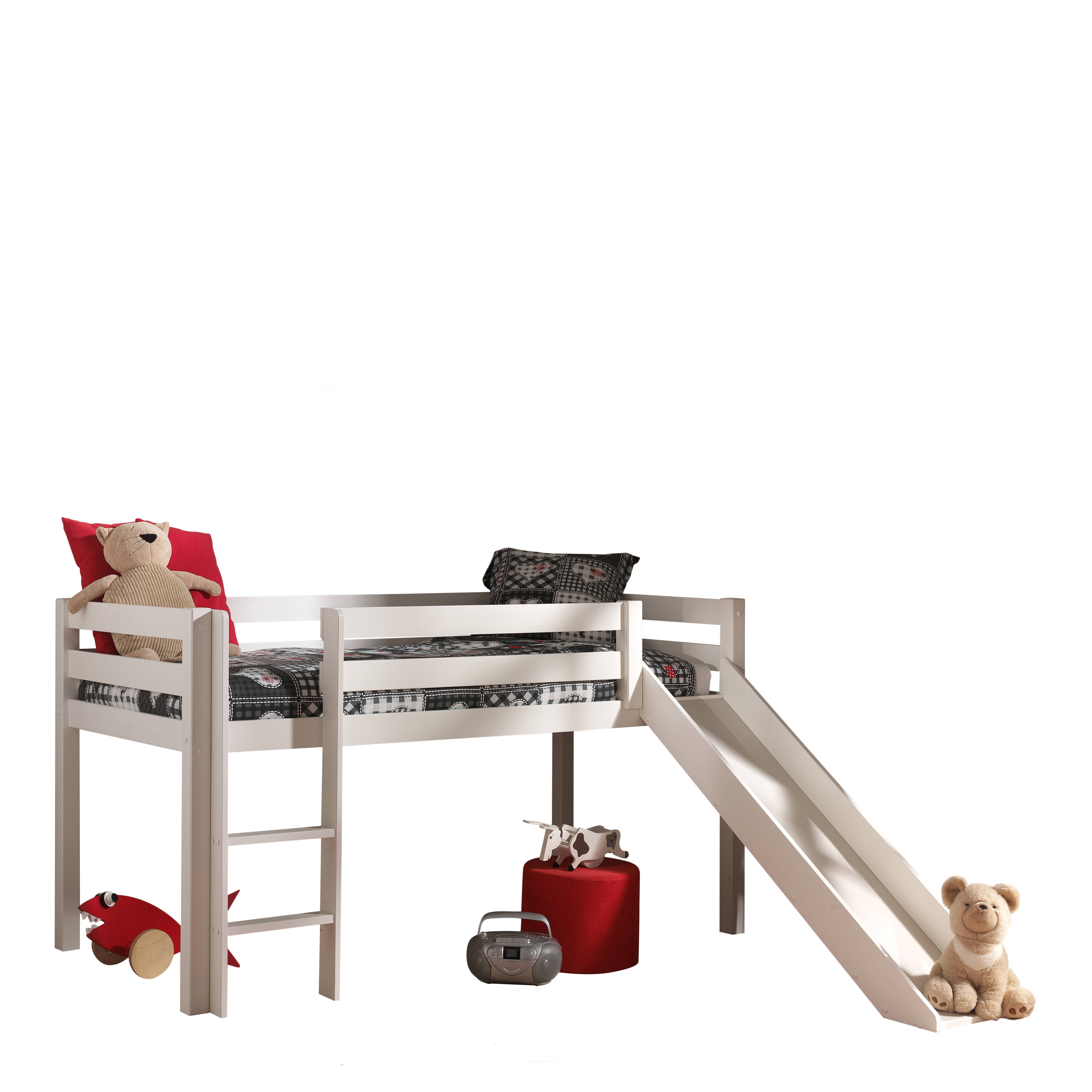 Lit mi-hauteur avec toboggan Astrid avec tente de lit Fire Truck - blanc - Image 4