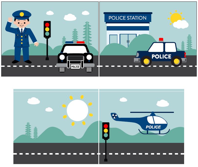 Lit mi-hauteur avec toboggan Astrid avec tente de lit Police - bois de pin - Image 3