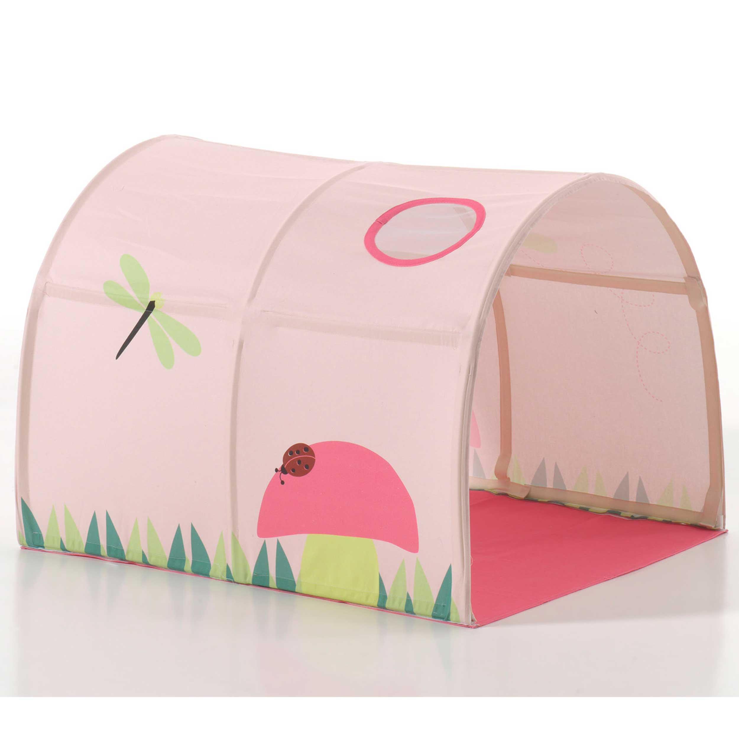 Lit mi-hauteur avec toboggan Astrid avec tente et tunnel de lit Spring - blanc - Image 2