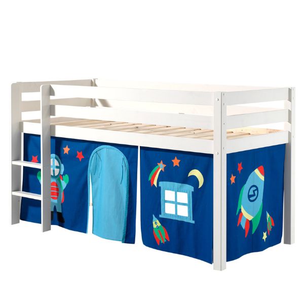 Lit mi-hauteur Charlotte avec tente de lit Astro - blanc - Image 4