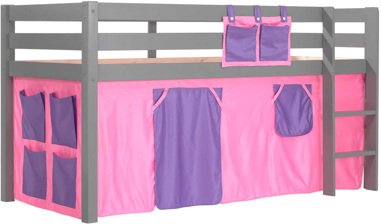 Lit mi-hauteur Charlotte avec tente de lit Bella - gris - Image 6