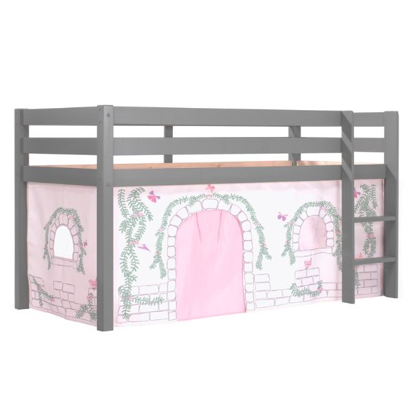 Lit mi-hauteur Charlotte avec tente de lit Birdy - gris - Image 4