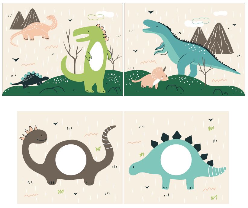 Lit mi-hauteur Charlotte avec tente de lit Dino - blanc - Image 3