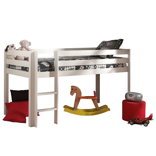 Lit mi-hauteur Charlotte avec tente de lit et sacs de rangement Astro - blanc - Image 5