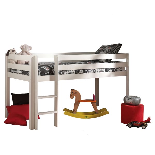 Lit mi-hauteur Charlotte avec tente de lit Fleurs - blanc - Image 5