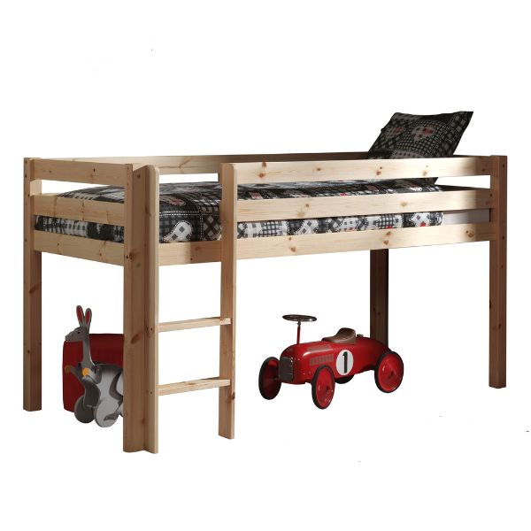 Lit mi-hauteur Charlotte avec tente de lit Fleurs - bois de pin - Image 4