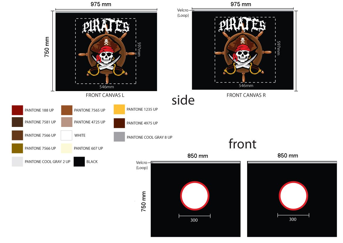 Lit mi-hauteur Charlotte avec tente de lit Pirates - blanc - Image 3