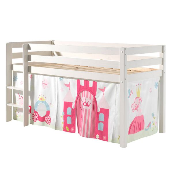 Lit mi-hauteur Charlotte avec tente de lit princess II - blanc - Image 4