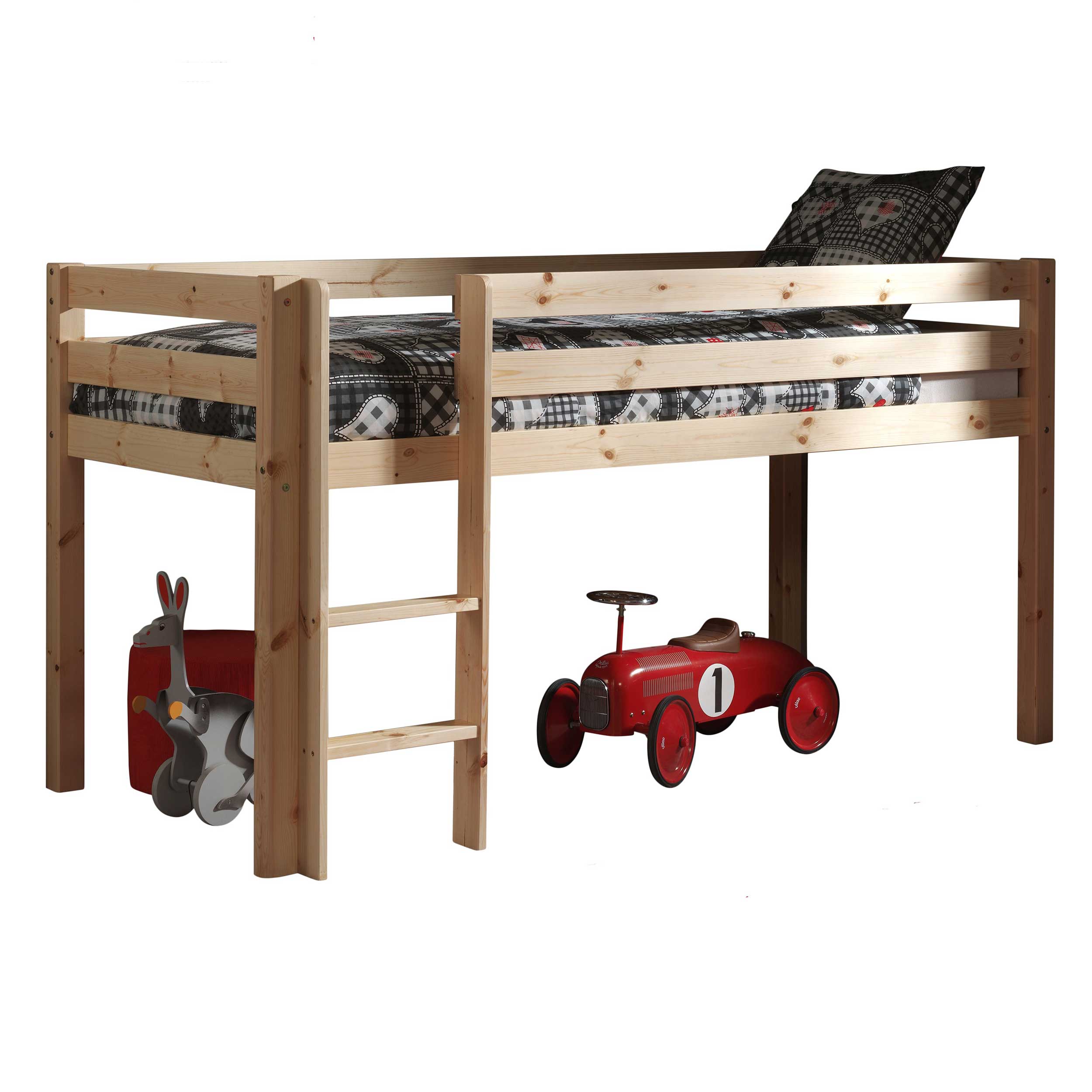 Lit mi-hauteur Charlotte avec tente de lit Princess Sophie - bois de pin - Image 4