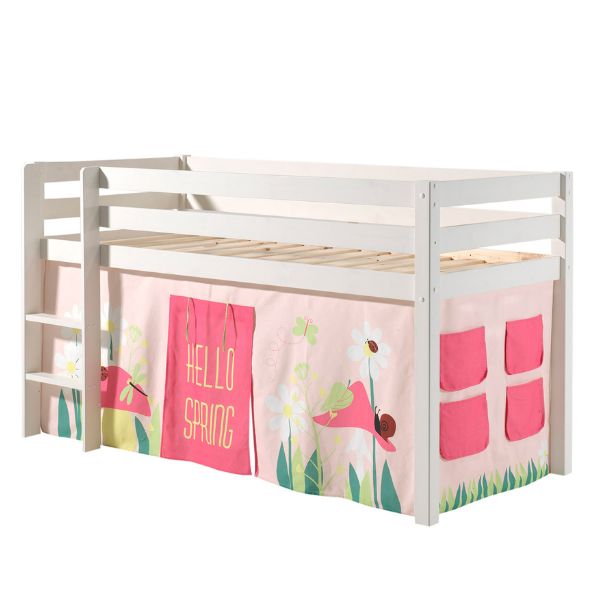 Lit mi-hauteur Charlotte avec tente de lit Spring - blanc - Image 4