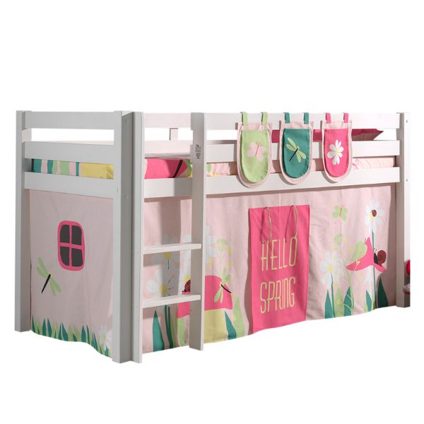 Lit mi-hauteur Charlotte avec tente et sacs de rangement Spring - blanc - Image 6