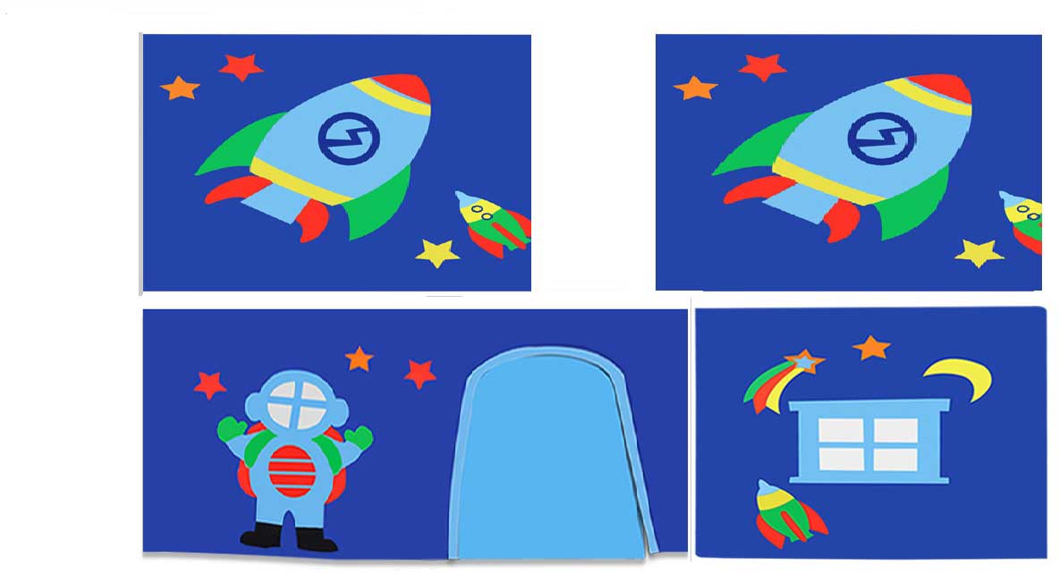 Lit mi-hauteur Charlotte avec tente et tunnel de lit Astro - blanc - Image 3