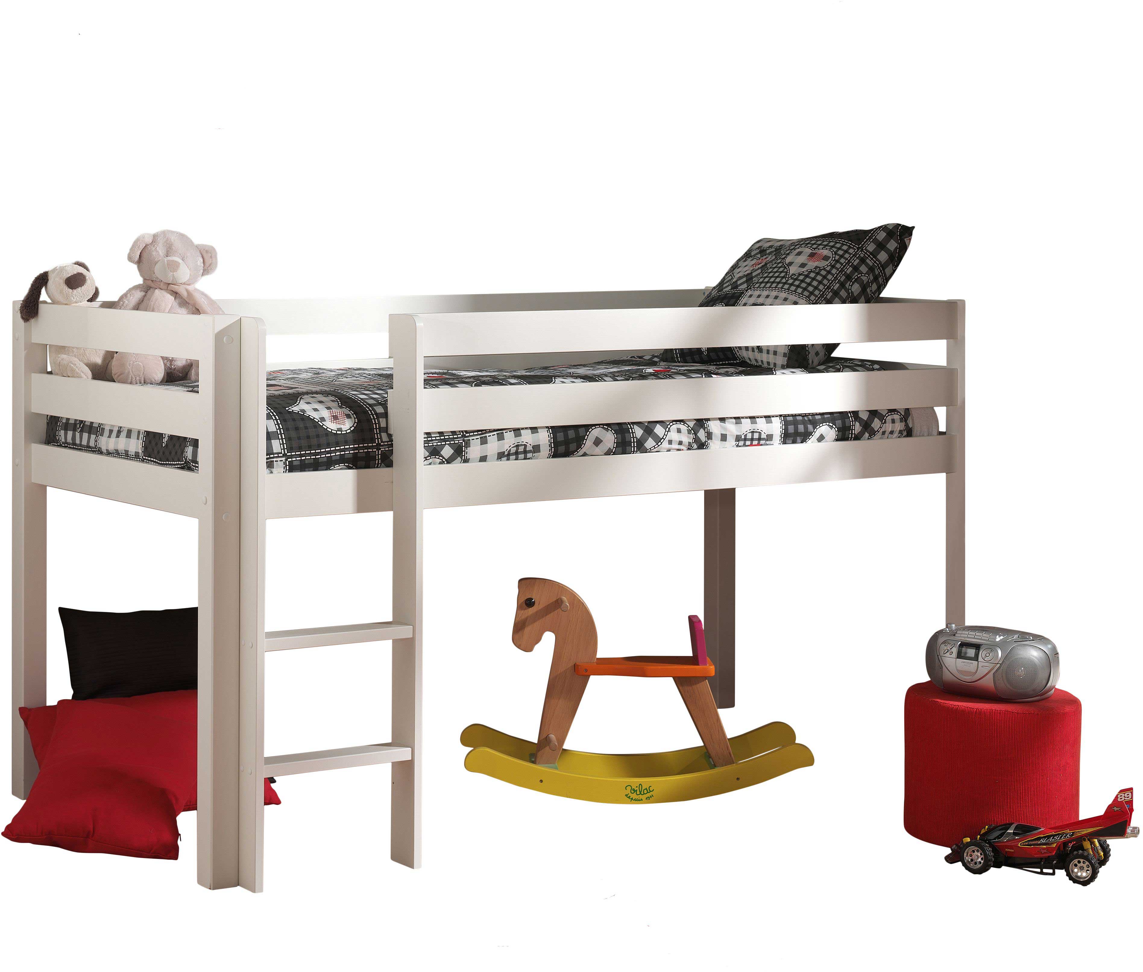 Lit mi-hauteur Charlotte avec tente et tunnel de lit Astro - blanc - Image 5