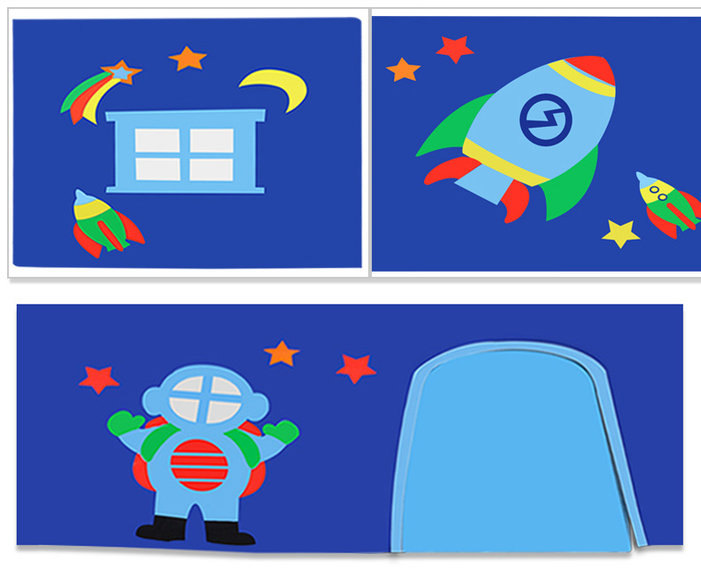 Lit mi-hauteur Charlotte avec tente et tunnel de lit Astro - bois de pin - Image 2