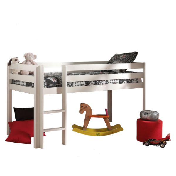 Lit mi-hauteur Charlotte avec tente et tunnel de lit Birdy - blanc - Image 5