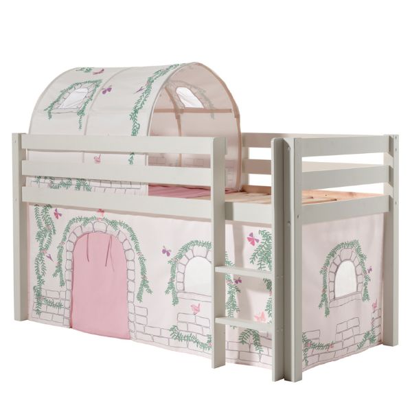 Lit mi-hauteur Charlotte avec tente et tunnel de lit Birdy - blanc - Image 6