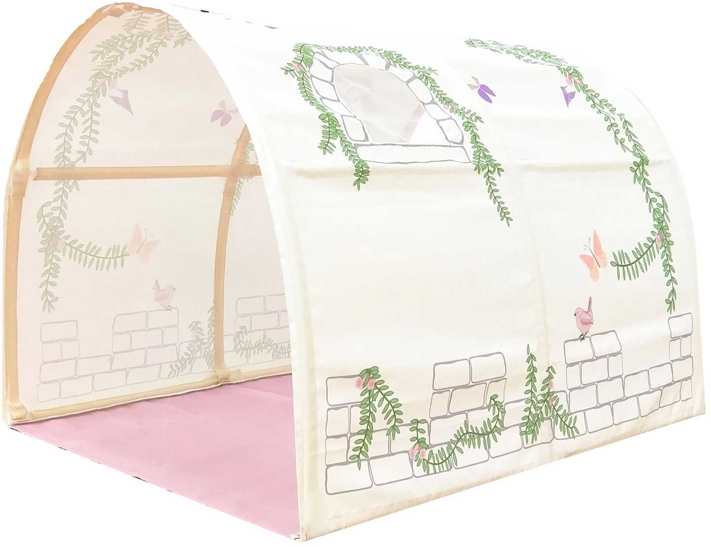 Lit mi-hauteur Charlotte avec tente et tunnel de lit Birdy - bois de pin - Image 2