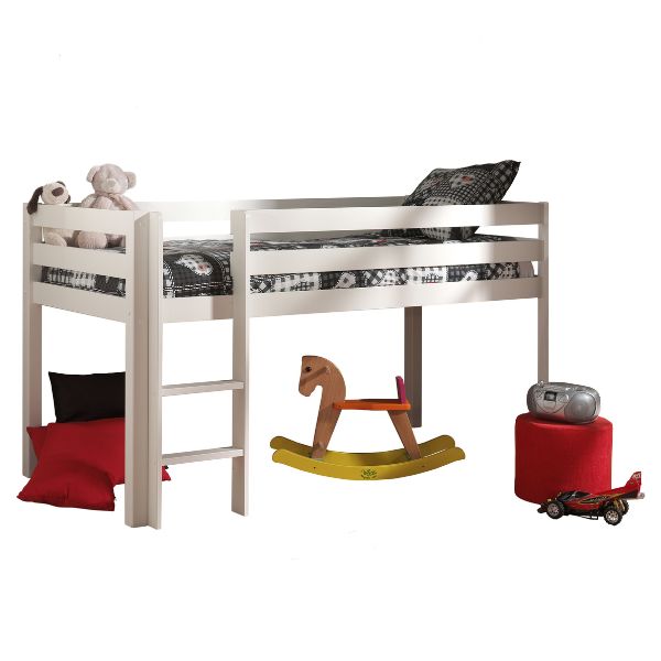 Lit mi-hauteur Charlotte avec tente et tunnel de lit Princess II - blanc - Image 5