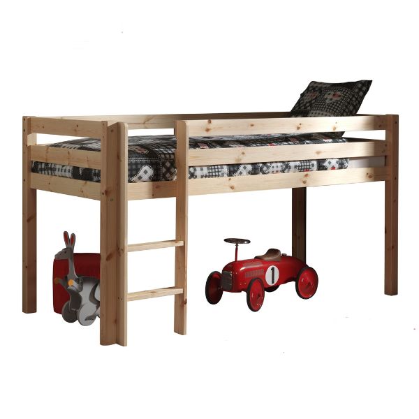 Lit mi-hauteur Charlotte avec tente et tunnel de lit Princess II - bois de pin - Image 5