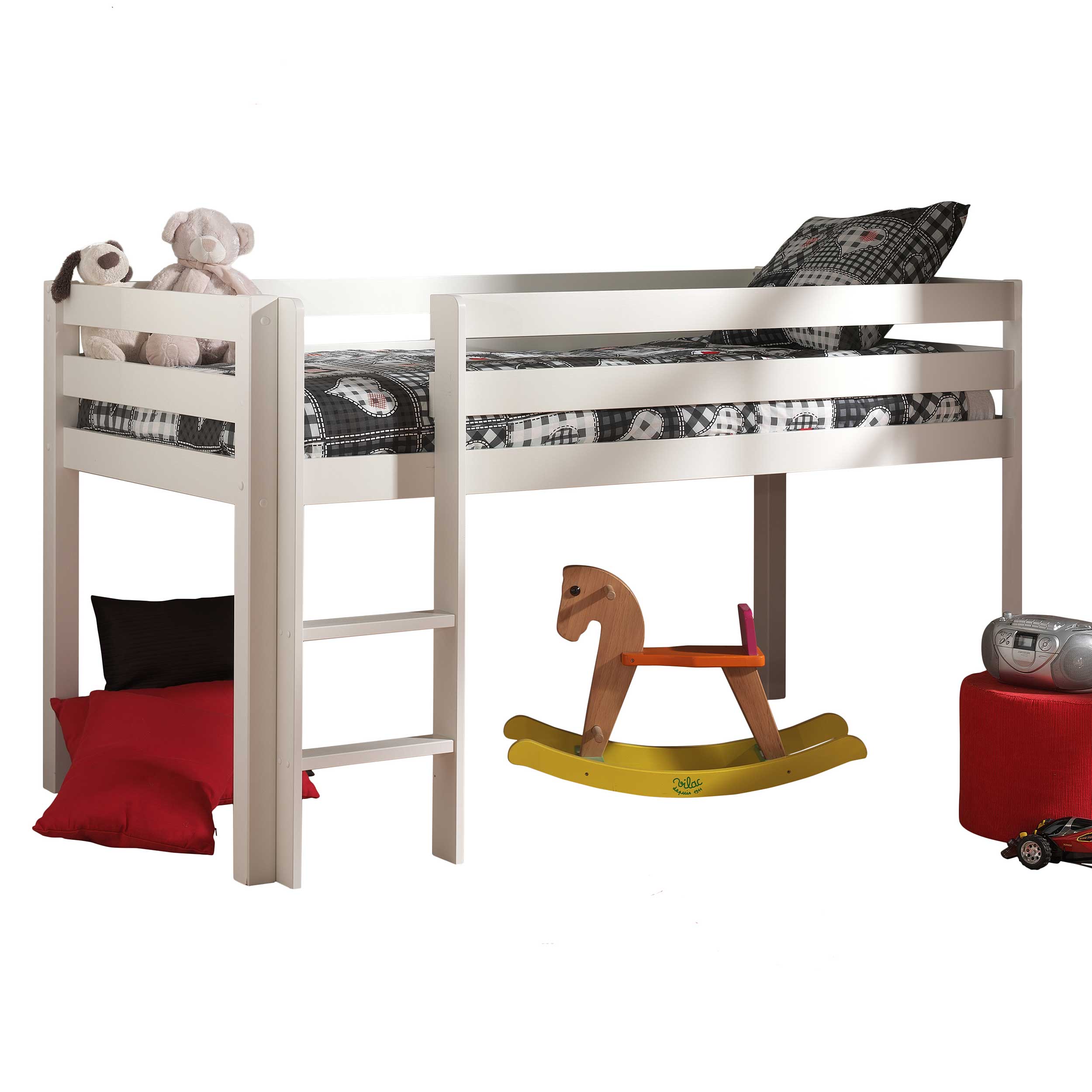 Lit mi-hauteur Charlotte - blanc - Image 3