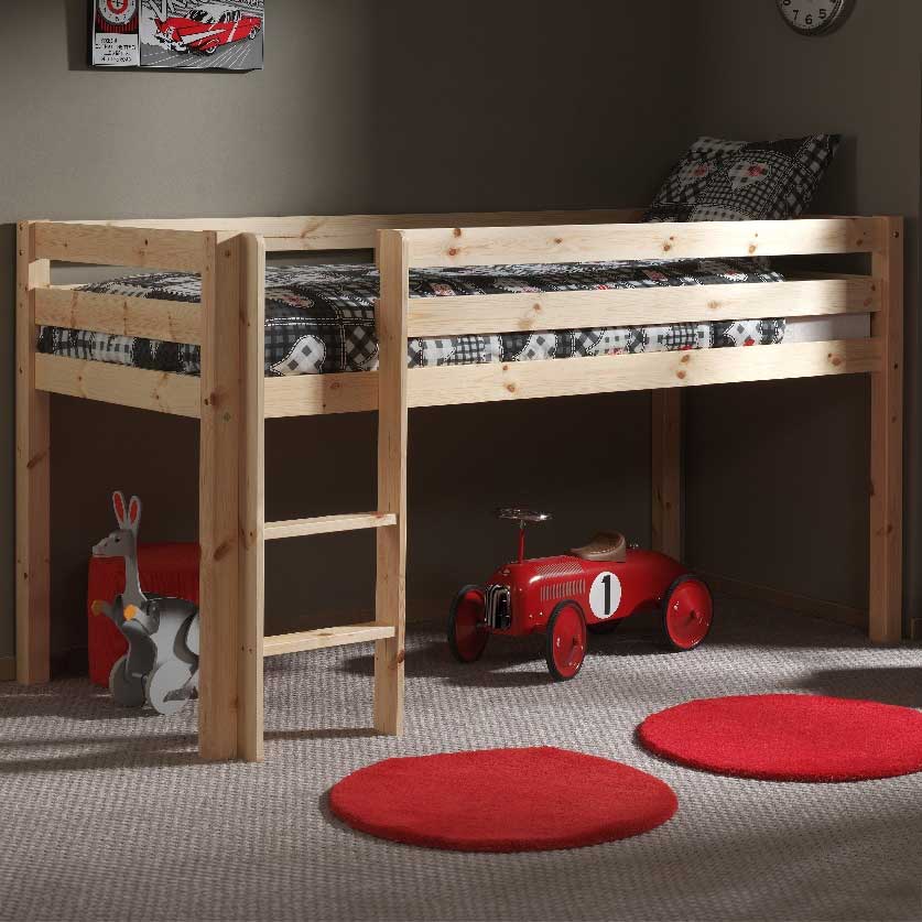 Lit mi-hauteur Charlotte - bois pin