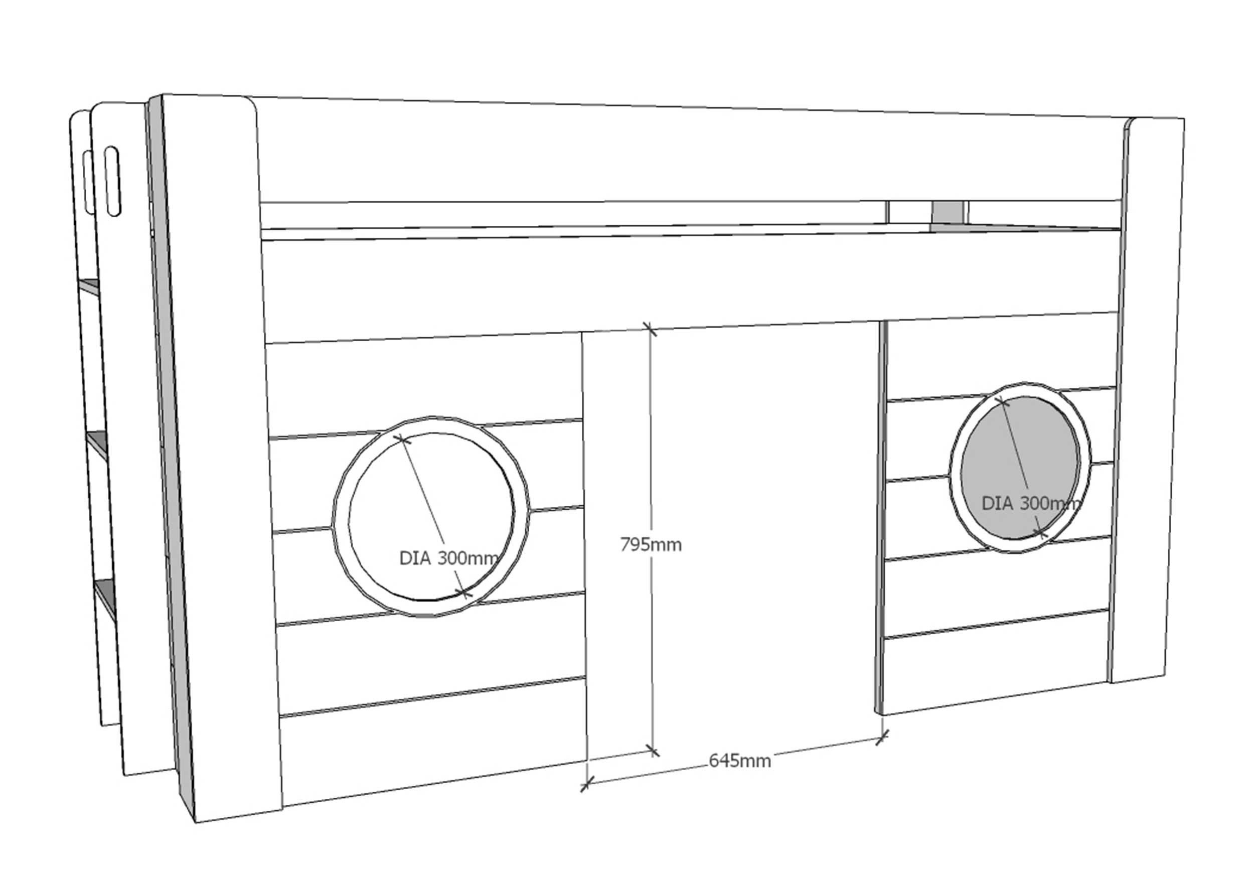 Lit mi-hauteur Freya avec espace de jeu - blanc - Image 2