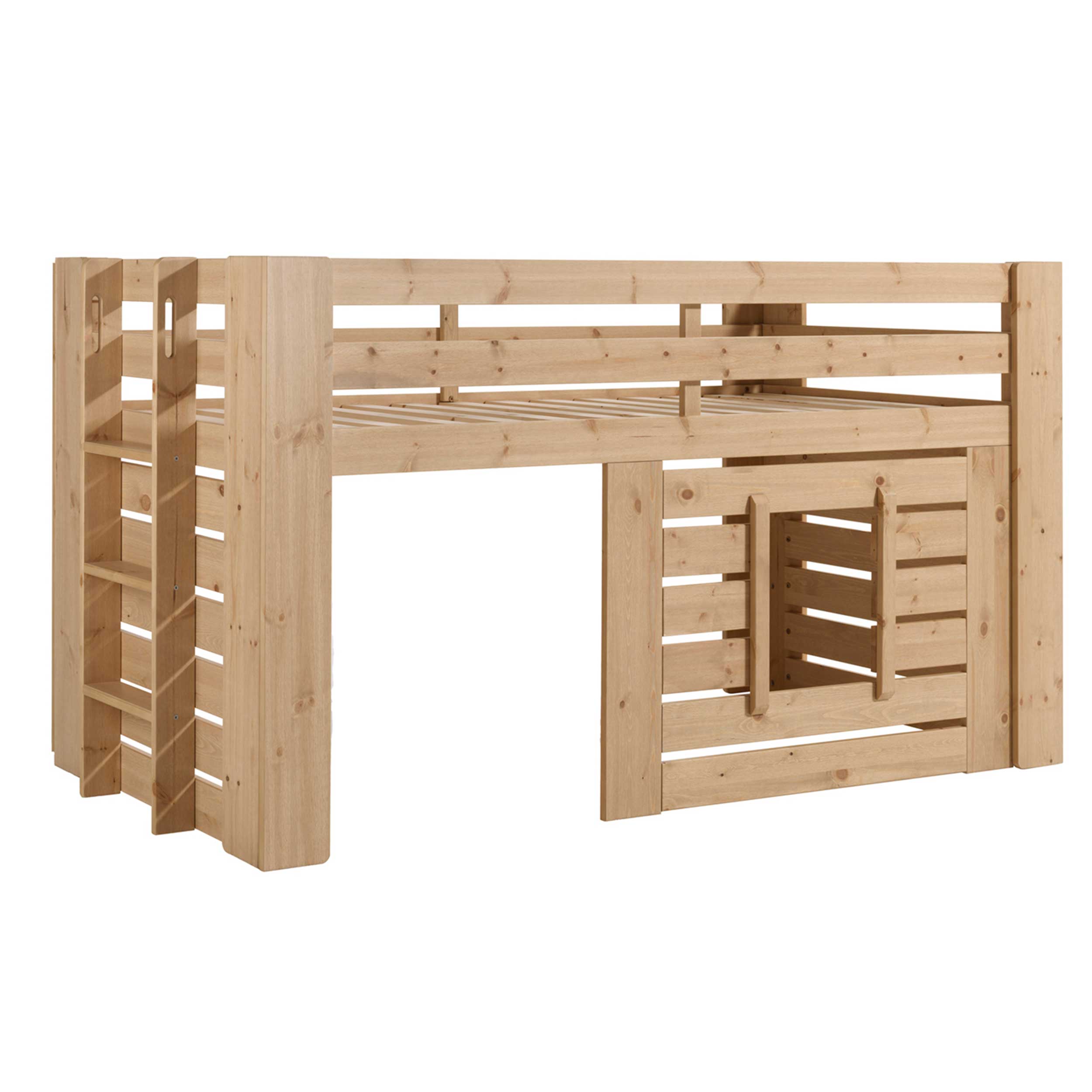 Lit mi-hauteur Olivier 90x200 bois pin - Image 3