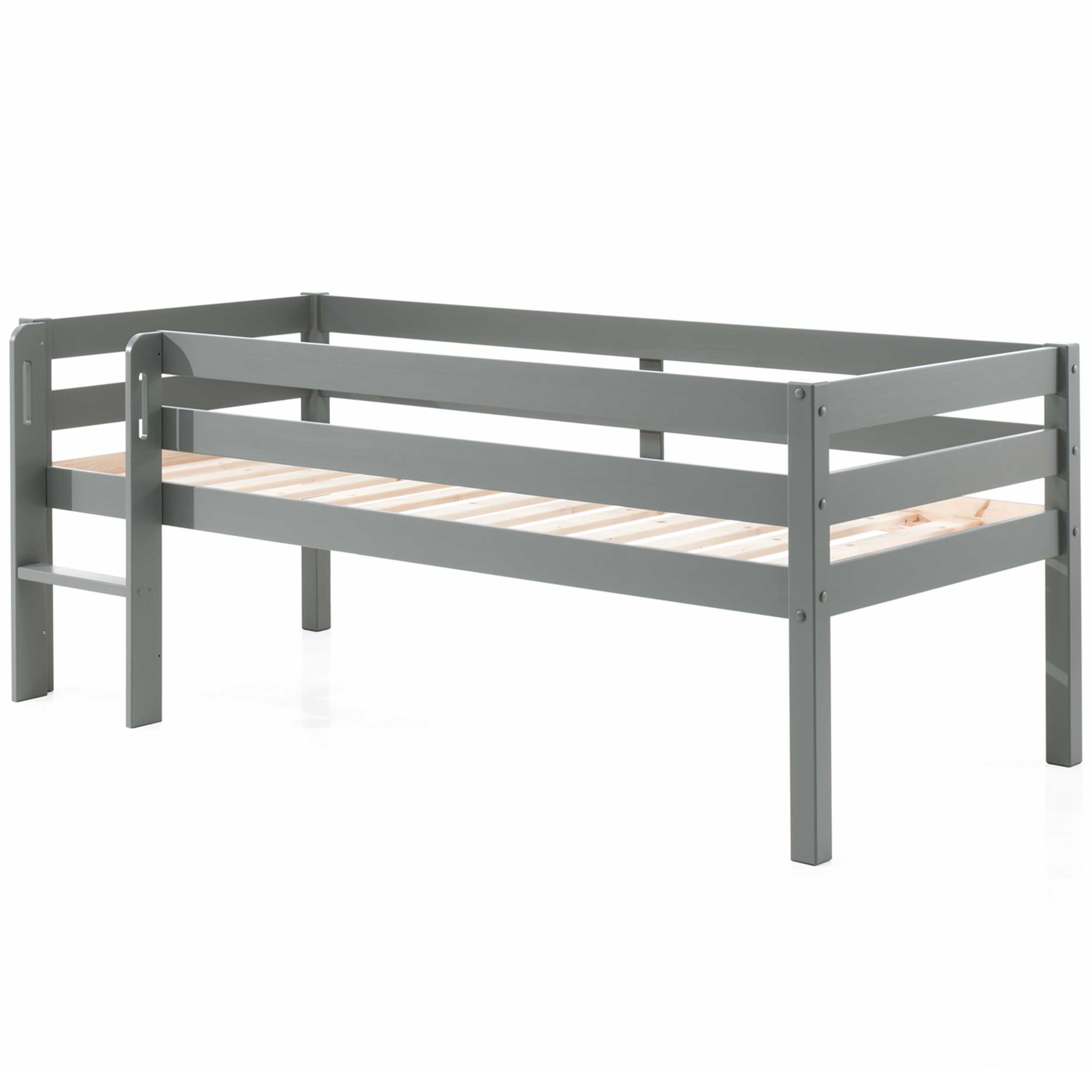 Lit mi-hauteur Pip 90 x 200 bois de pin - gris - Image 3